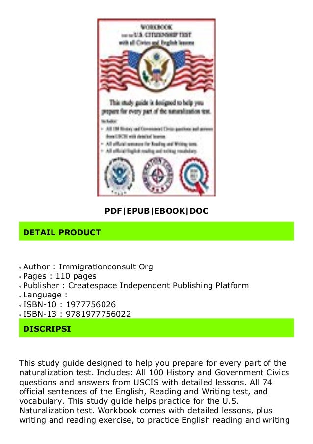 Citizenship Writing Test 2020